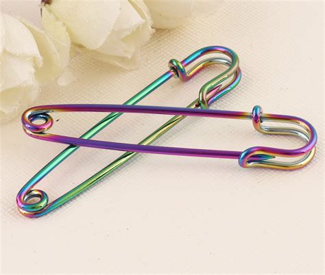 Rainbow Safety Pinsmetal Pinspins For Clothinglapel Etsy