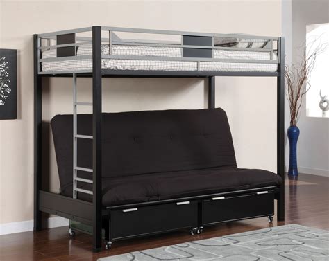 You can however use it to seat up top, below, and on the trundle. Clayton Twin/Futon Metal Bunk Bed - Kids Furniture In Los Angeles