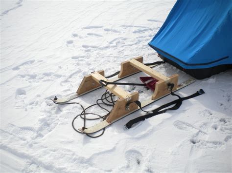 Small bungee on front of rack anchors auger. My version of the "Smitty" sled. | Ice fishing | Pinterest ...