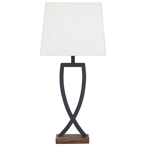Signature Design By Ashley Lamps Contemporary L204174 Set Of 2 Makara Black Brown Metal Table
