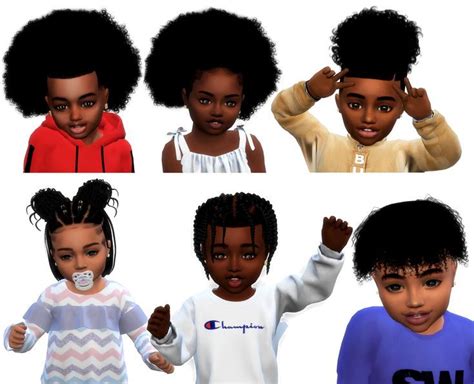 Toddler Hairs Sims 4 Cc Custom Content Black