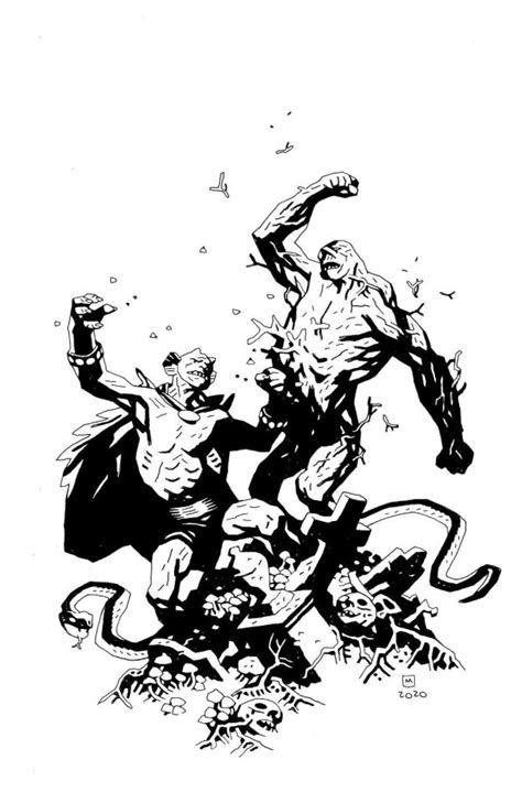 Comic Art Showcase On Tumblr Swamp Thing Vs The Demon By Mike Mignola