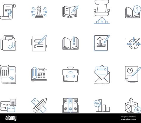 Office Administration Outline Icons Collection Office Administration