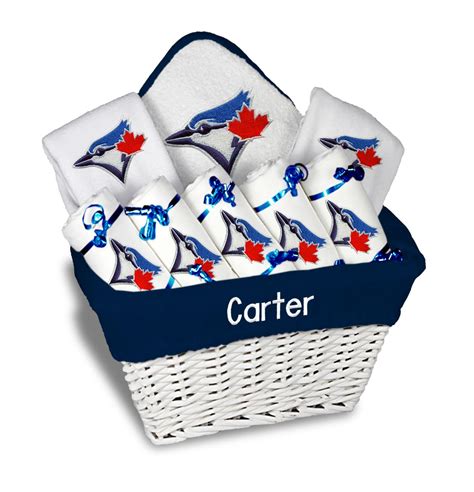 With christmas approaching rather quickly, it's time to order your holiday baskets. Personalized Toronto Bue Jays Large Gift Basket | MLB Baby ...