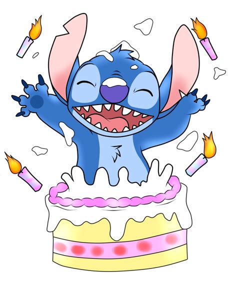 Surprise Cake By Kary Stitch Imagenes Dibujos De Feliz Cumplea Os Dibujo De Stich