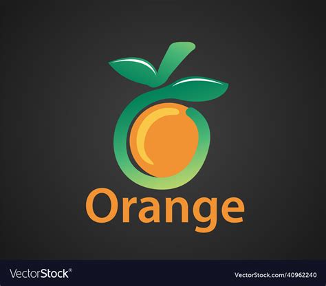 Abstract Simple Orange Fruit Logo Design Vector Image