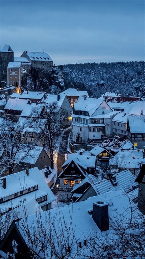 Download Hohnstein City Germany In Winter Snow 1280x720 Resolution