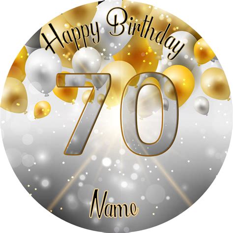 70th Birthday Happy 70th Birthday Gold Foil Balloon Greeting
