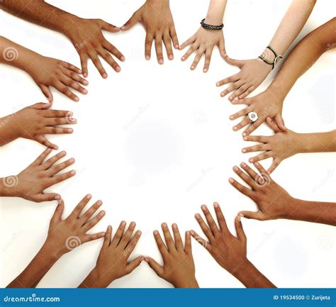 Multiracial Hands Together Around World Globe Royalty Free Stock Image