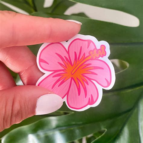 Hawaiian Flower Sticker Etsy