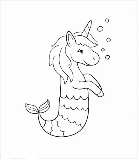 Mermaid Unicorn Coloring Page Coloringbay