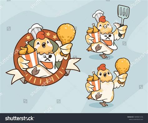 Cute Chicken Logo Mascot Set Stock Vector Royalty Free 1899801376 In