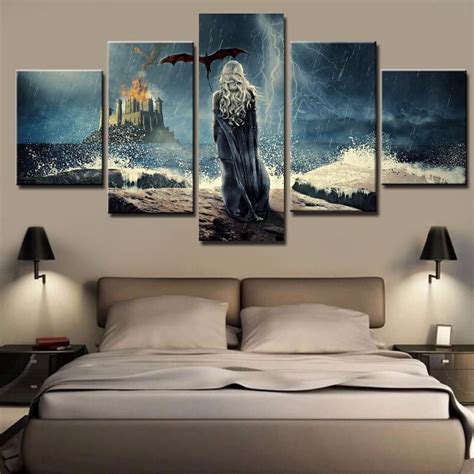 Game Of Thrones Daenerys Targaryen 5 Panel Canvas Print Wall Art