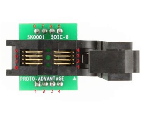 proto advantage soic 8 socket to dip 8 adapter 150 mil body 1 27 mm pitch
