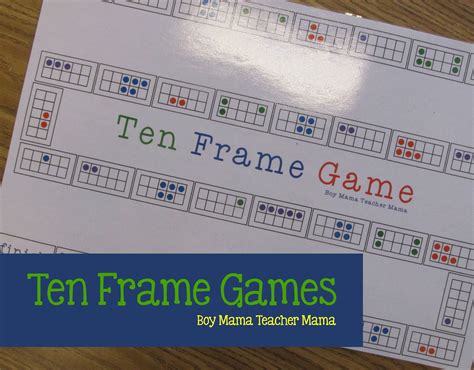 Teacher Mama Ten Frame Board Games After School Linky Boy Mama