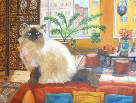 Himalayan Cat Art Pet Portrait Bonnie Mincu Painting Mincu
