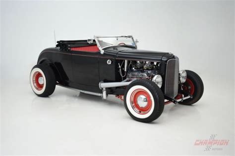 1932 Ford Deuce Hot Rod Convertible 188 Miles Black 400 Ci Automatic