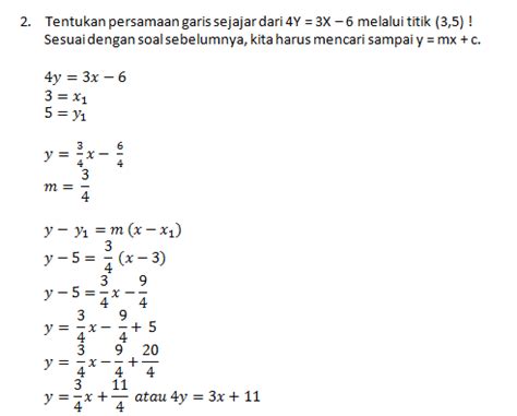 Persamaan Garis Yang Sejajar Dan Tegak Lurus Oleh F Matematika 154008