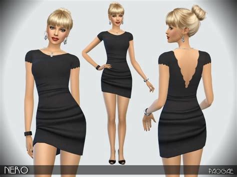 The Sims Resource Nero Dress By Paogae Sims 4 Downloads Sims 4