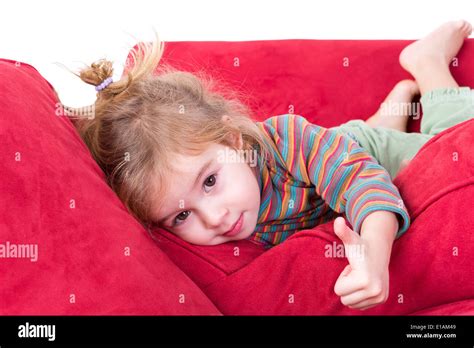 Girl Lying On Sofa Stomach High Resolution Stock Photography And Images