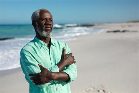 Premium Photo Portrait Of A Senior African American Man Standing On