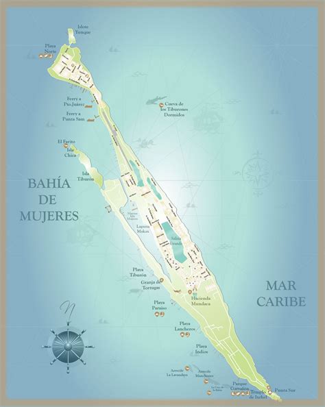 Mapa de Isla Mujeres - Destinos México