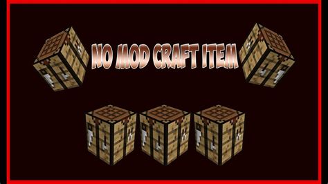 Minecraft No Mod Craft Item Only One Command Youtube