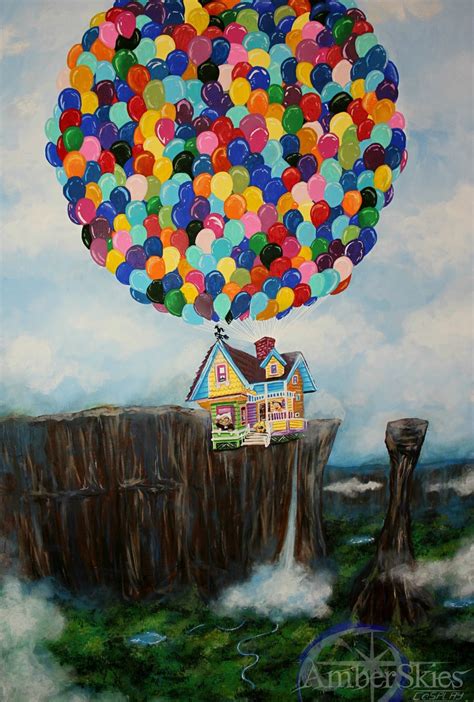 Paradise Falls Up Carl Ellie Balloon House Disney Pixar Etsy