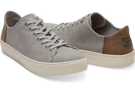 Toms Drizzle Grey Washed Canvas Mens Lenox Sneakers In Gray For Men Lyst