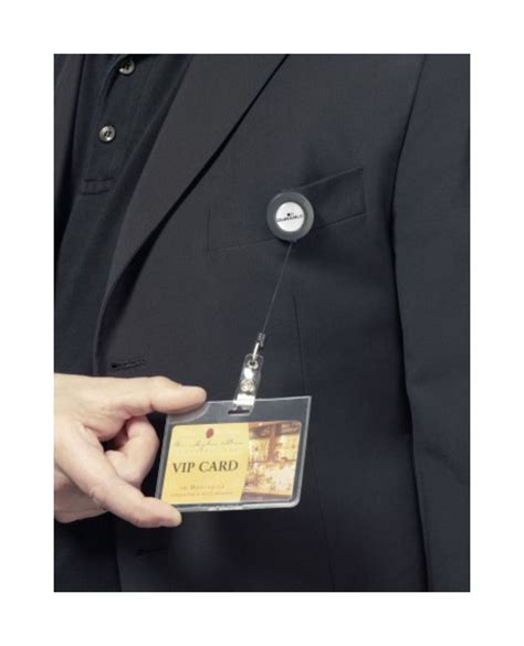 Retractable Name Badge Id Reel Holder Pack Of 10