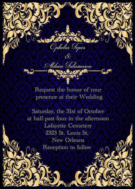Elegant Royal Blue And Gold Wedding Invitation Save The Date Etsy