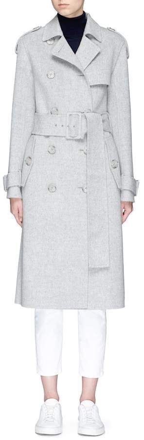 Theory Double Faced Wool Cashmere Melton Trench Coat Dress To Impress