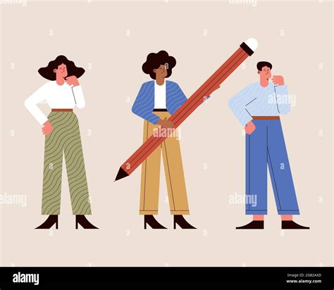 Three Business Ethics Persons Characters Stock Vector Image Art Alamy