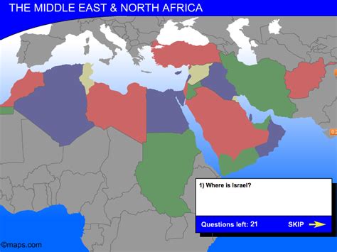 Middle East And North Africa Map Quiz With Capitals Quiz Online