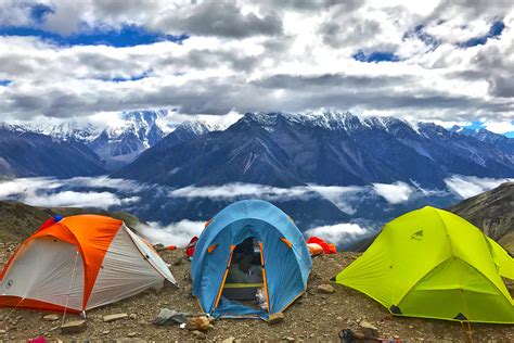 Camping In Mountains Royalty Free Stock Photo