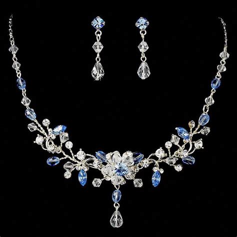 Swarovski Crystal Bridal Jewelry Set Ne 8003 Blue