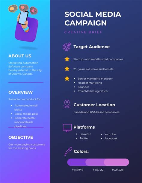 Social Media Campaign Creative Brief Template Visme