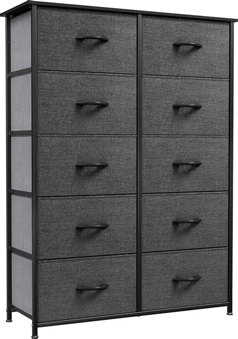 Yitahome 10 Drawer Dresser Fabric Chest Of Drawer Organizer Unit For