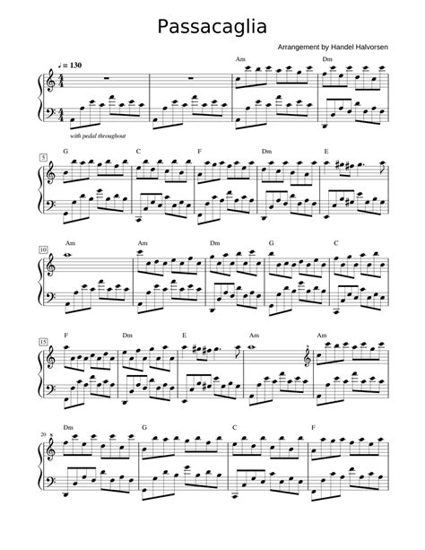 Print And Download In Pdf Or Midi Passacaglia Arrangement By Handel