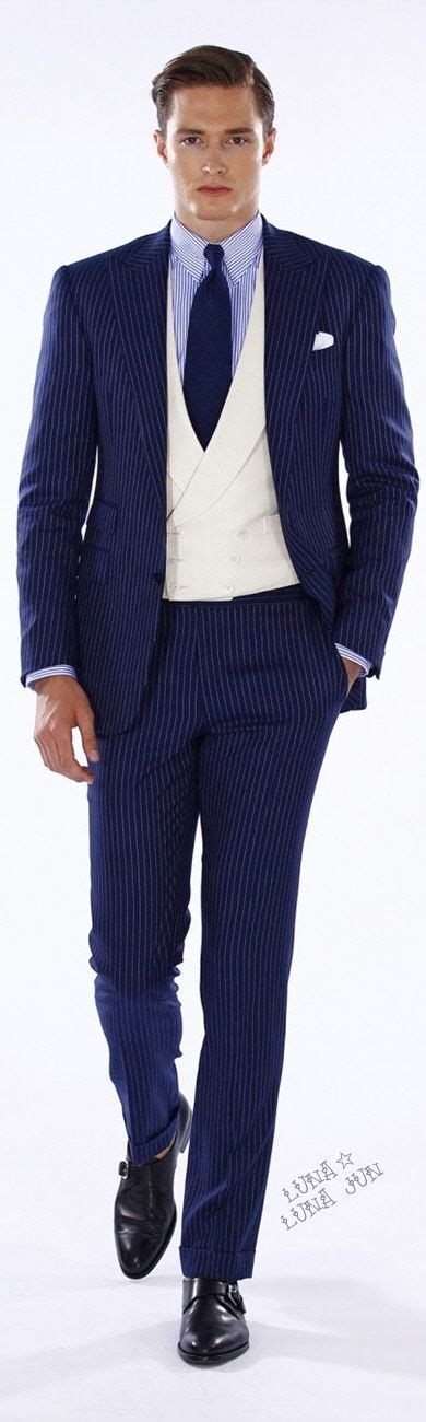 Latest Coat Pant Designs Navy Blue Vertical Stripes Men