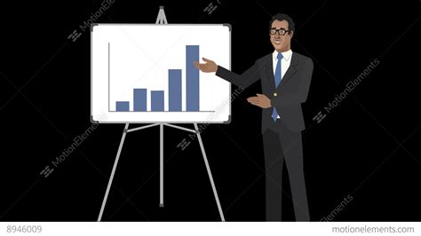 Animated Entrepreneur With Increasing Bar Chart Stock Animation 8946009