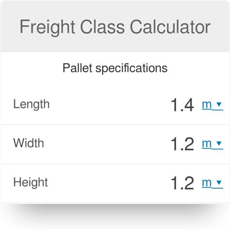 Freight Class Calculator Omni
