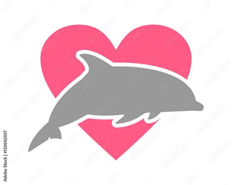 Dolphin Heart Silhouette Stock Vector Adobe Stock
