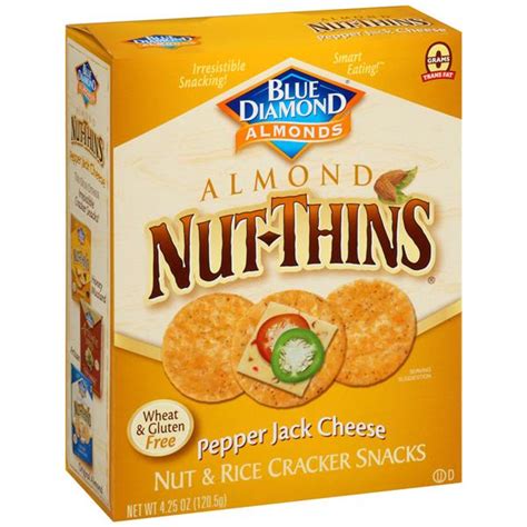 Blue Diamond Pepper Jack Cheese Almond Nut Thins Nut And Rice Cracker