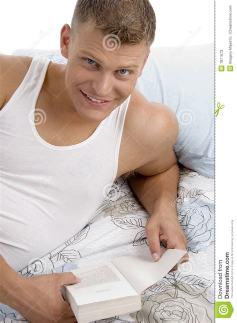 Handsome Male Reading Book Stock Image Image Of Male 7071573