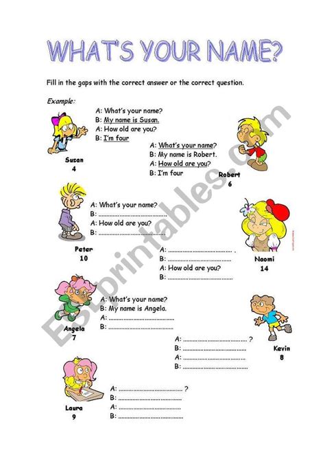 Hello What S Your Name Worksheet English Esl What S Your Name