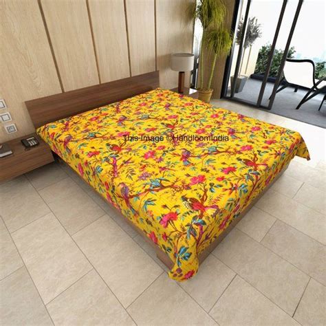 Kantha Blanket Quilt Floral Kantha Bed Cover Bohemian Kantha Etsy