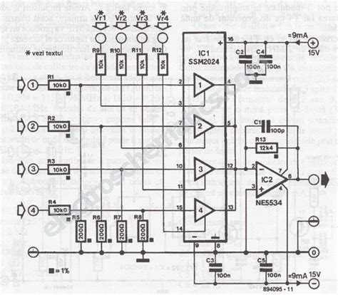 Audio Mixer Circuit Diagram Using Transistor