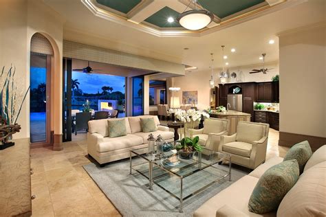 Light Contemporary Model Home Tropical Living Room Tampa By A