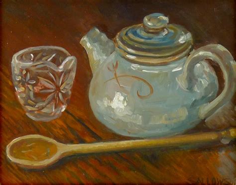 Dancing Light Studio A Still Life Painting Of A Blue Teapot And A